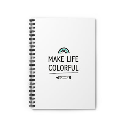 Spiral Journal Notebook, Make Life Colorful, School Gift, Book Collector