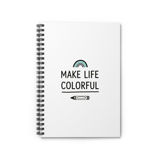 Spiral Journal Notebook, Make Life Colorful, School Gift, Book Collector