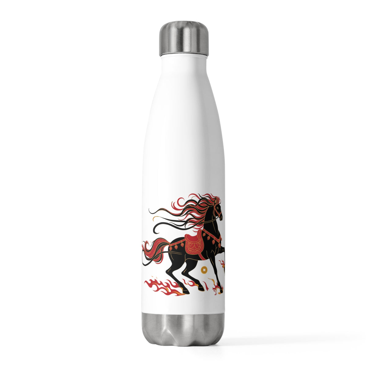 Fire Horse in Bamboo Grove | 20oz Insulated Stainless Tumbler Bottle | Lunar New Year Family & Teacher Gift | Paper Cut Art