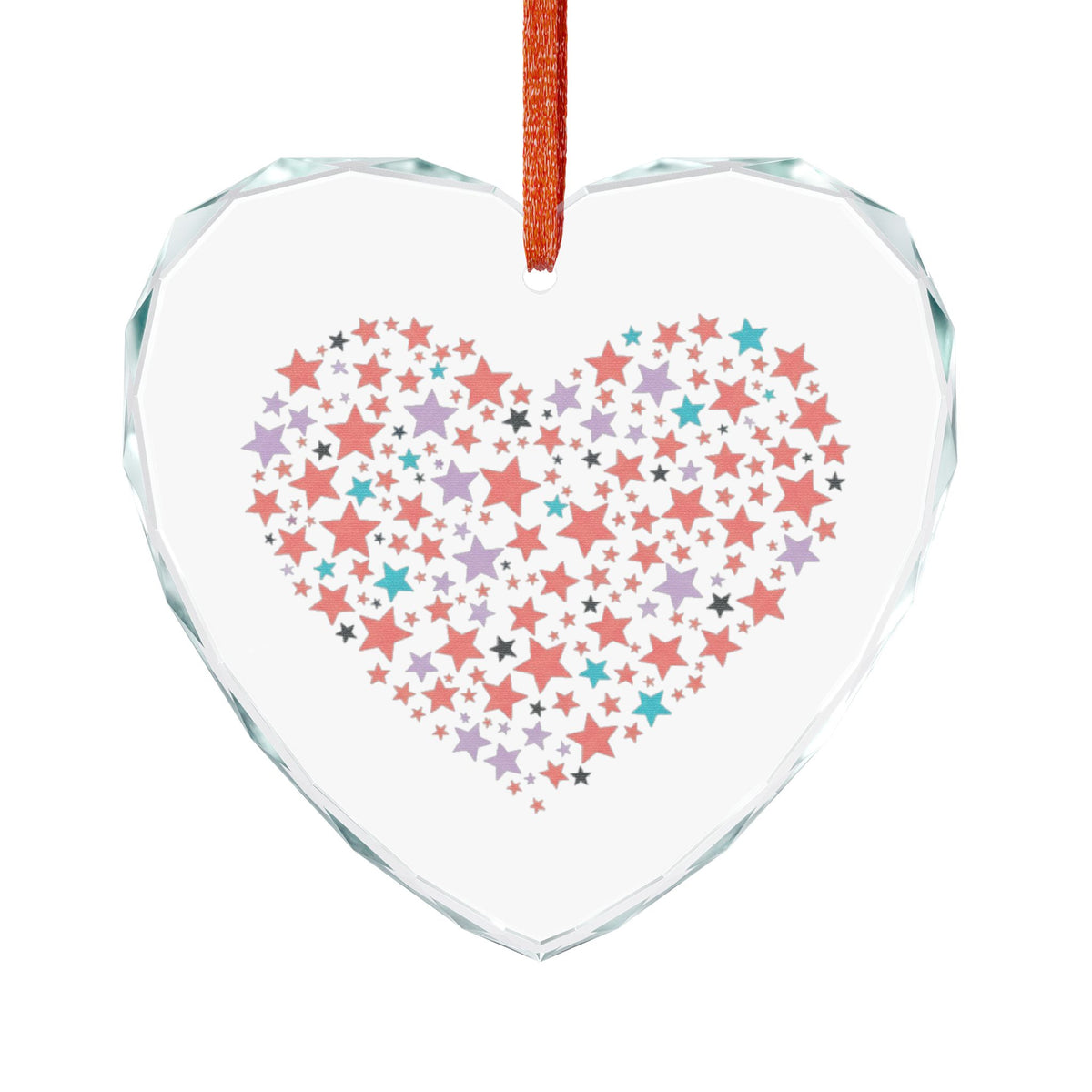 Star Cluster Heart | Crystal Glass Heart Ornament Décor | Valentine, Galentine’s & Couple Gift | Y2K Pink-Gold Aesthetic