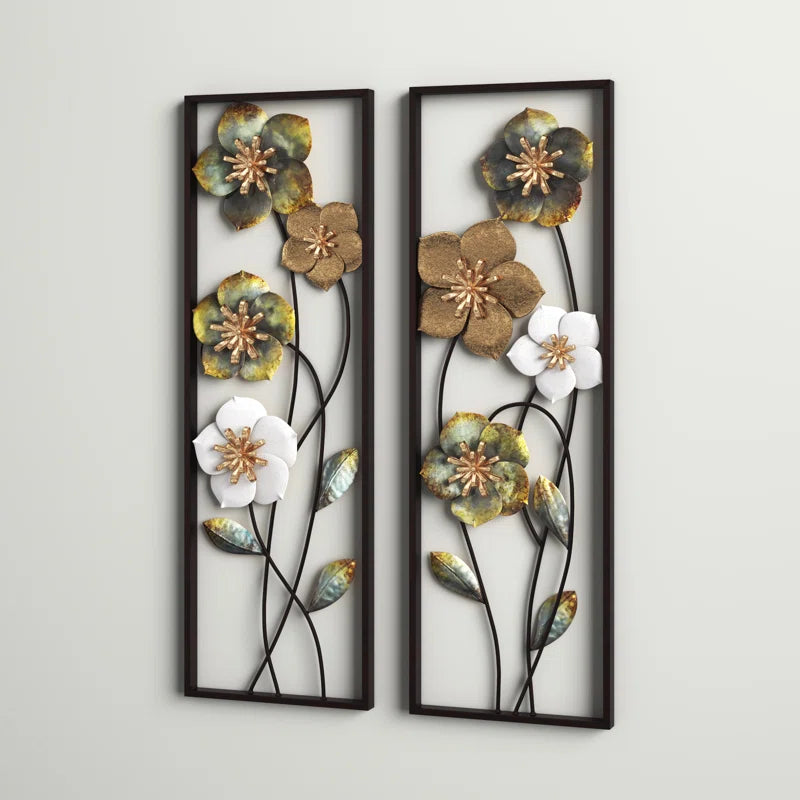 Handmade Traditional Plants & Flowers Wall Decor on Metal