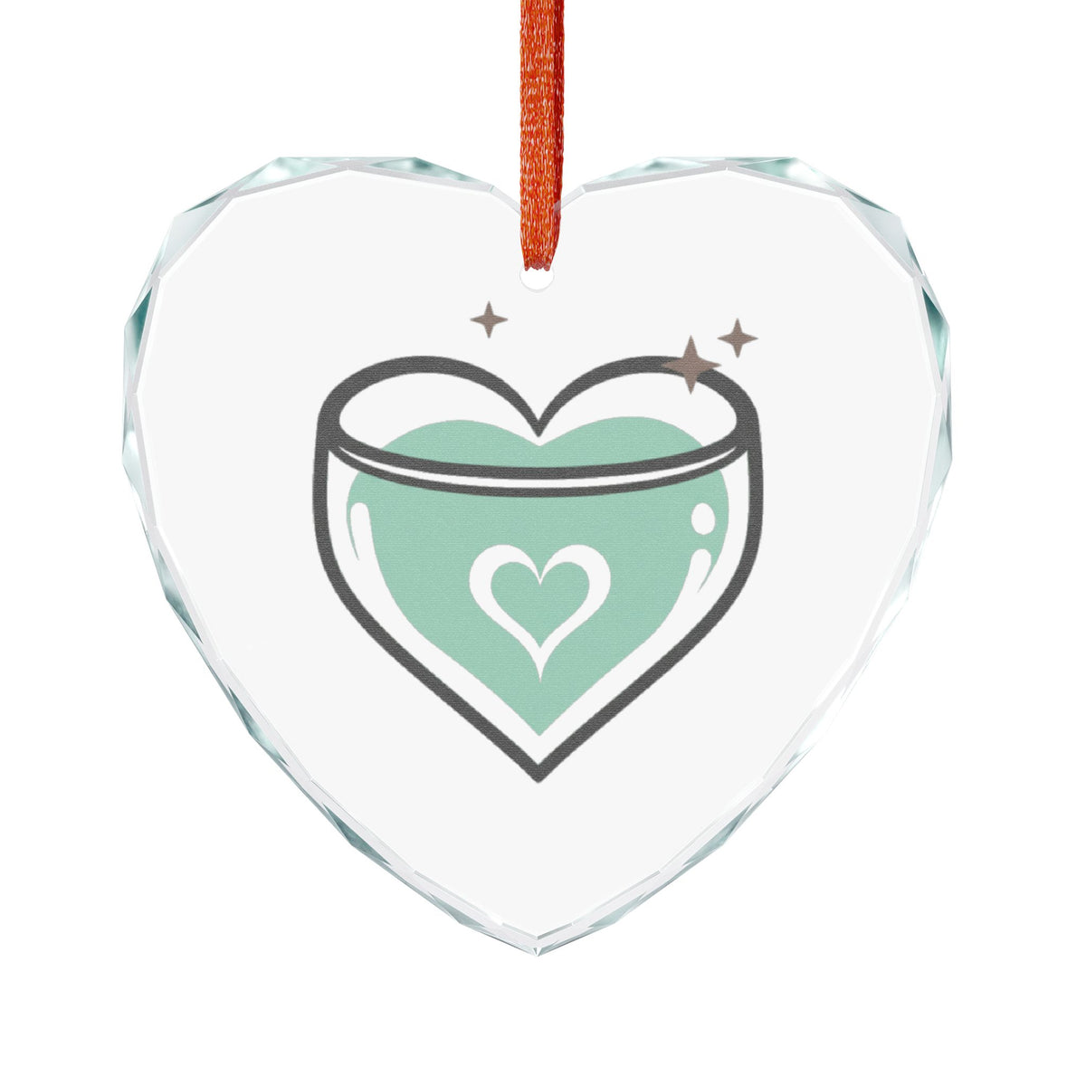 Matcha Latte Heart | Crystal Glass Ornament for Cozy Cafe Decor | Valentine & Galentine Gift for Friends & Lovers | Y2K Aesthetic