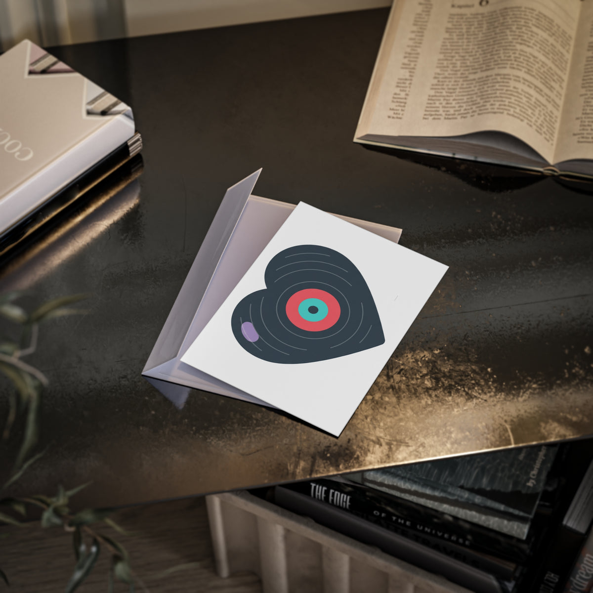 Vinyl Record Heart Card | Valentine Holiday Greeting Card for Music Lovers | Galentine’s, Lover, Friend Gift | Y2K Aesthetic