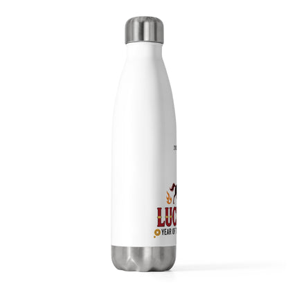 Lucky Fu Fire Horse 2026 | 20oz Insulated Stainless Tumbler Bottle | Lunar New Year Gift for Family & Friends | Bold Red Gold
