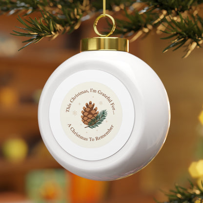 Ceramic Christmas Ball Ornament - A Christmas To Remember, Vintage Style
