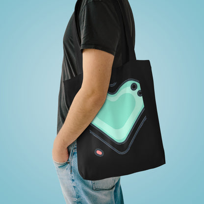 Matcha Latte Heart Cafe Art | Cotton Tote Bag for Daily Carry | Galentine’s, Valentine’s, BFF Gift | Aesthetic Y2K