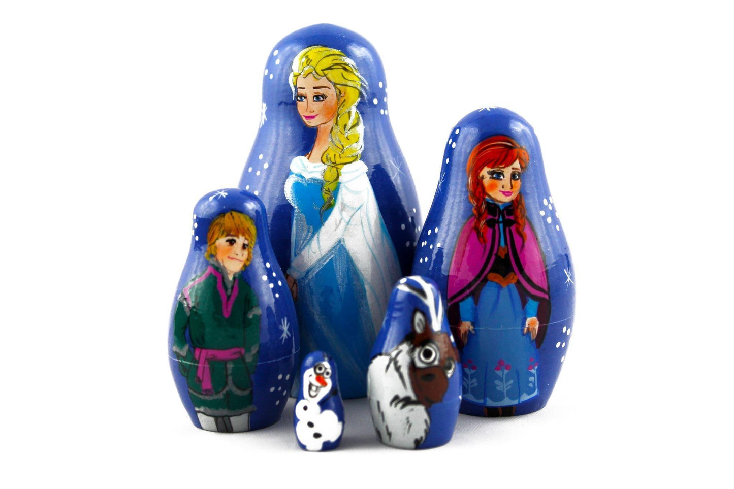 Matryoshka Matrioska Babuska Russian Nesting Wooden Doll Frozen Elsa Anna Elza