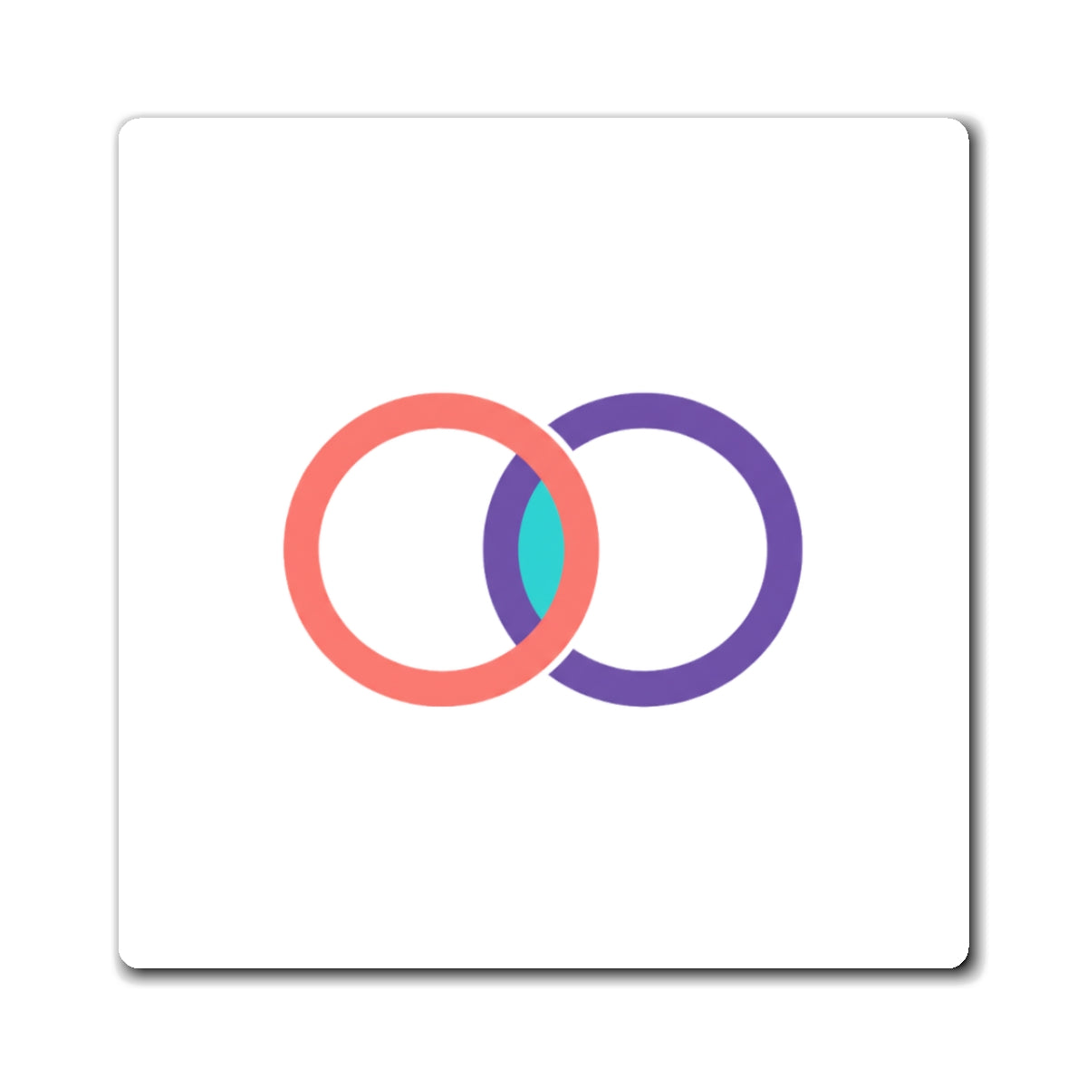Interlocking Circles Venn Love | Sublimation Fridge Magnet Set | Galentine’s & Valentine Gift for Friends/Couples | Y2K Aesthetic