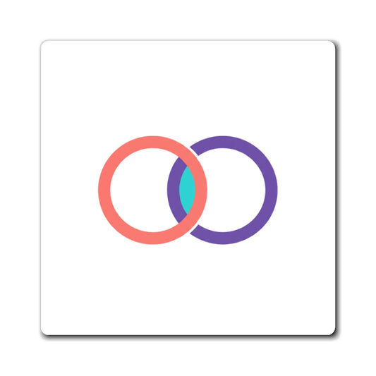 Interlocking Circles Venn Love | Sublimation Fridge Magnet Set | Galentine’s & Valentine Gift for Friends/Couples | Y2K Aesthetic