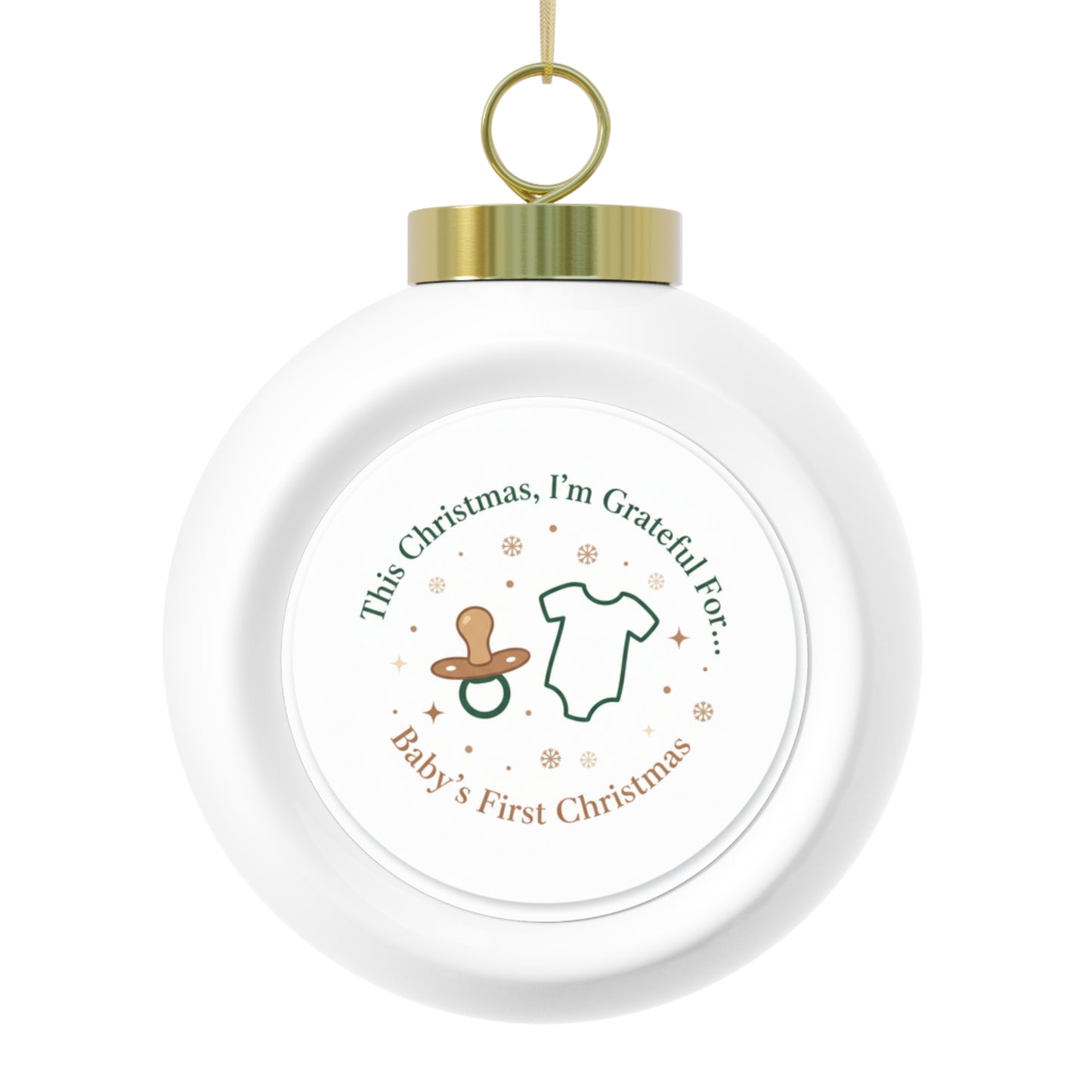 Christmas Ball Ornament - Baby's First Christmas, Glossy Ceramic