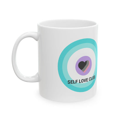 Gradient Aura Valentine Mesh | 11oz Ceramic Coffee Mug for Cozy Sips | Galentine’s & Self-Love Gift | Y2K Aesthetic