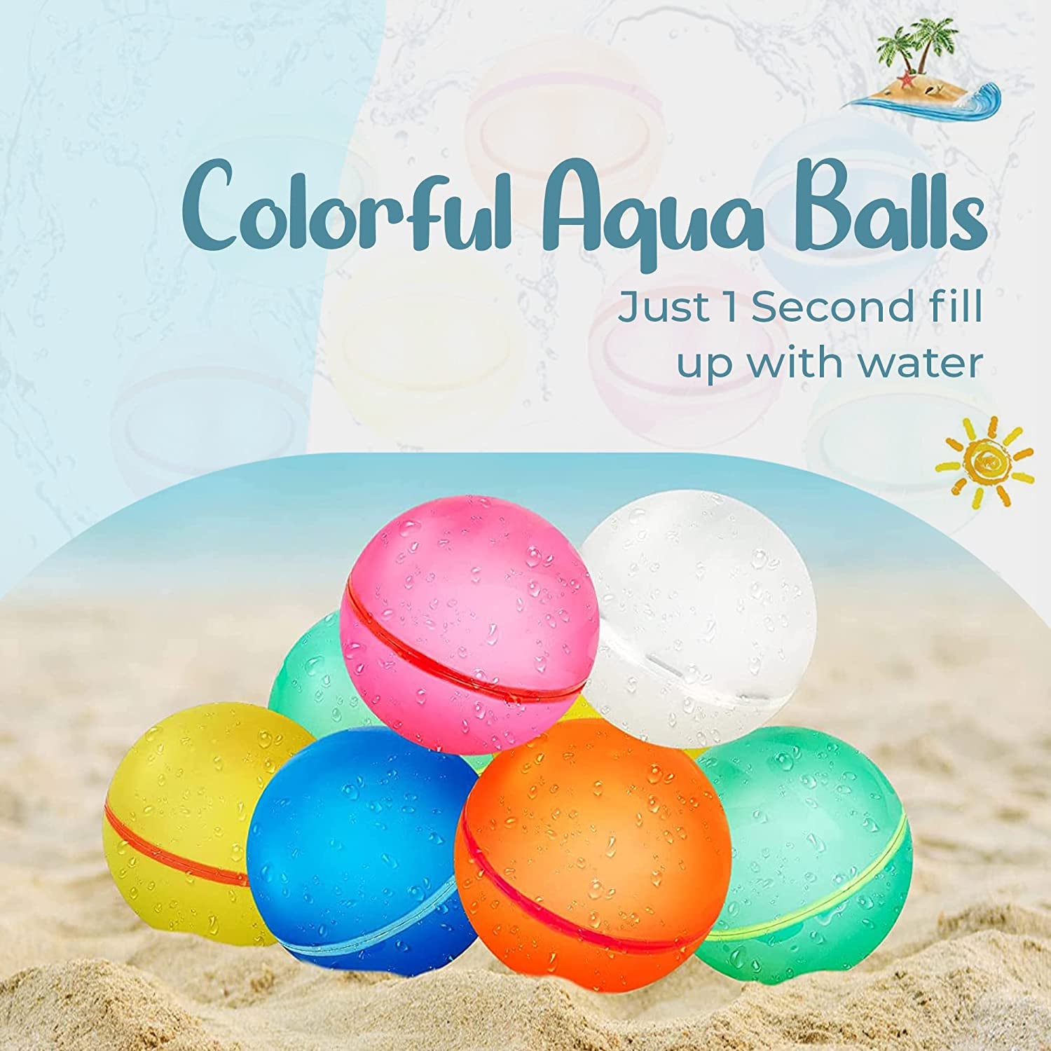 Reusable Water Balloons for Kids, Water Balloons Quick Fill, Refillable Water Balloons for Kids, Reusable Water Balloons Magnetic, Reuse Water Balloons, Silicone (12) (Regular)