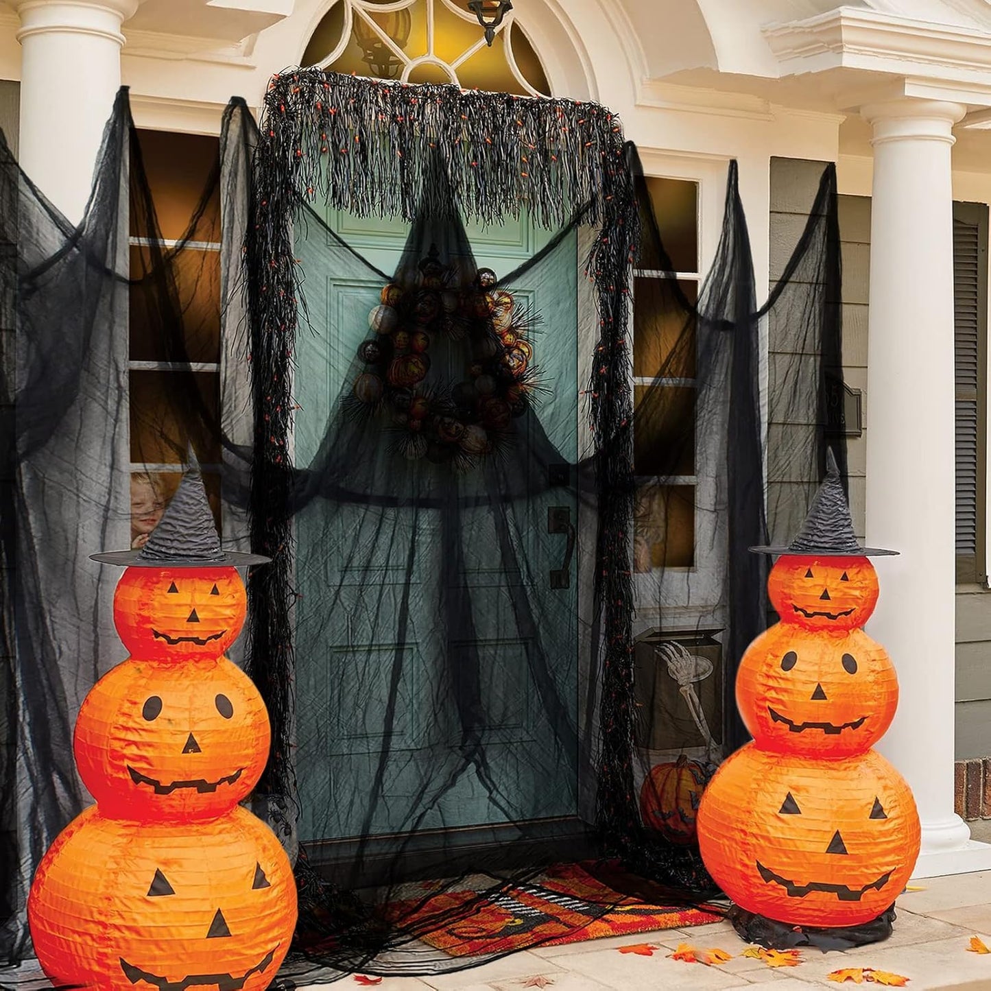 Halloween Black Creepy Cloth 79 X 200In Giant Spooky Cheesecloth Halloween Decoration Scary Gauze Cloth for Halloween Party Supplies Haunted Houses Outdoor Yard Home Wall Doorways Decor