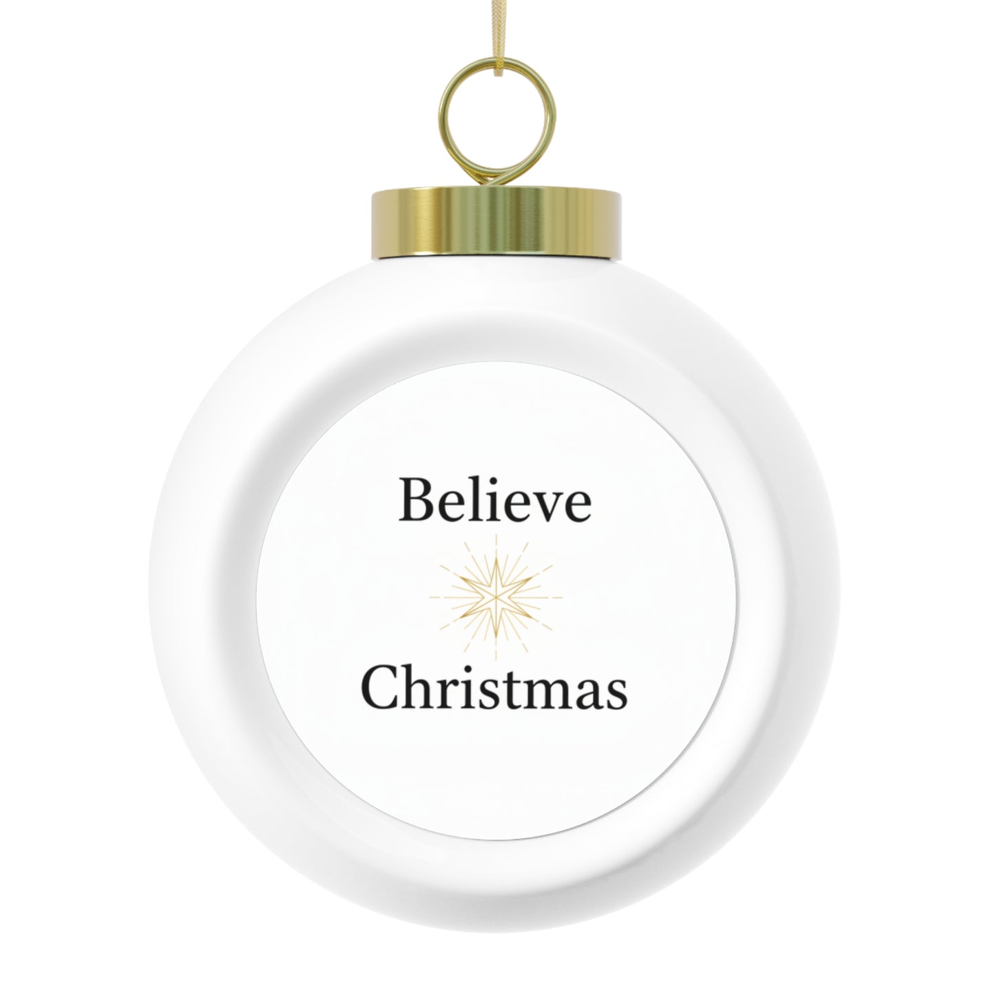 Christmas Ball Ornament - Vintage Believe Design