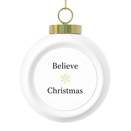 Christmas Ball Ornament - Vintage Believe Design