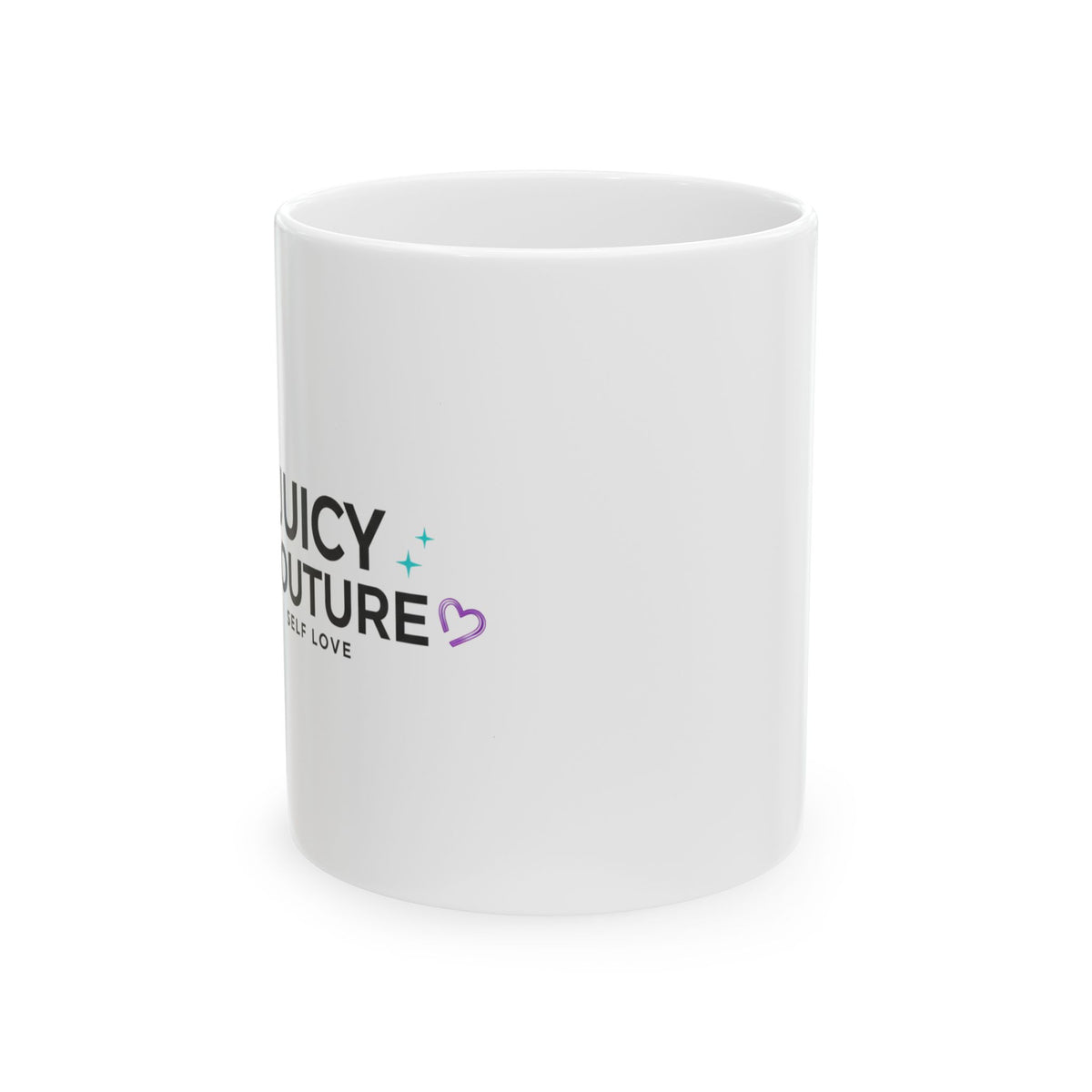 JUICY Rhinestone Pink & Silver | 11oz Ceramic Coffee Mug, Y2K Glam | Valentine & Galentine Gift | Juicy Couture Vibes