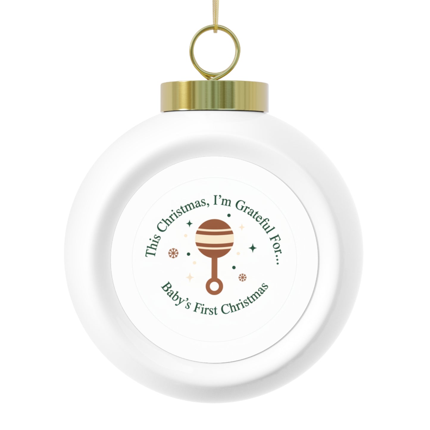 Ceramic Christmas Ball Ornament - Baby's First Christmas