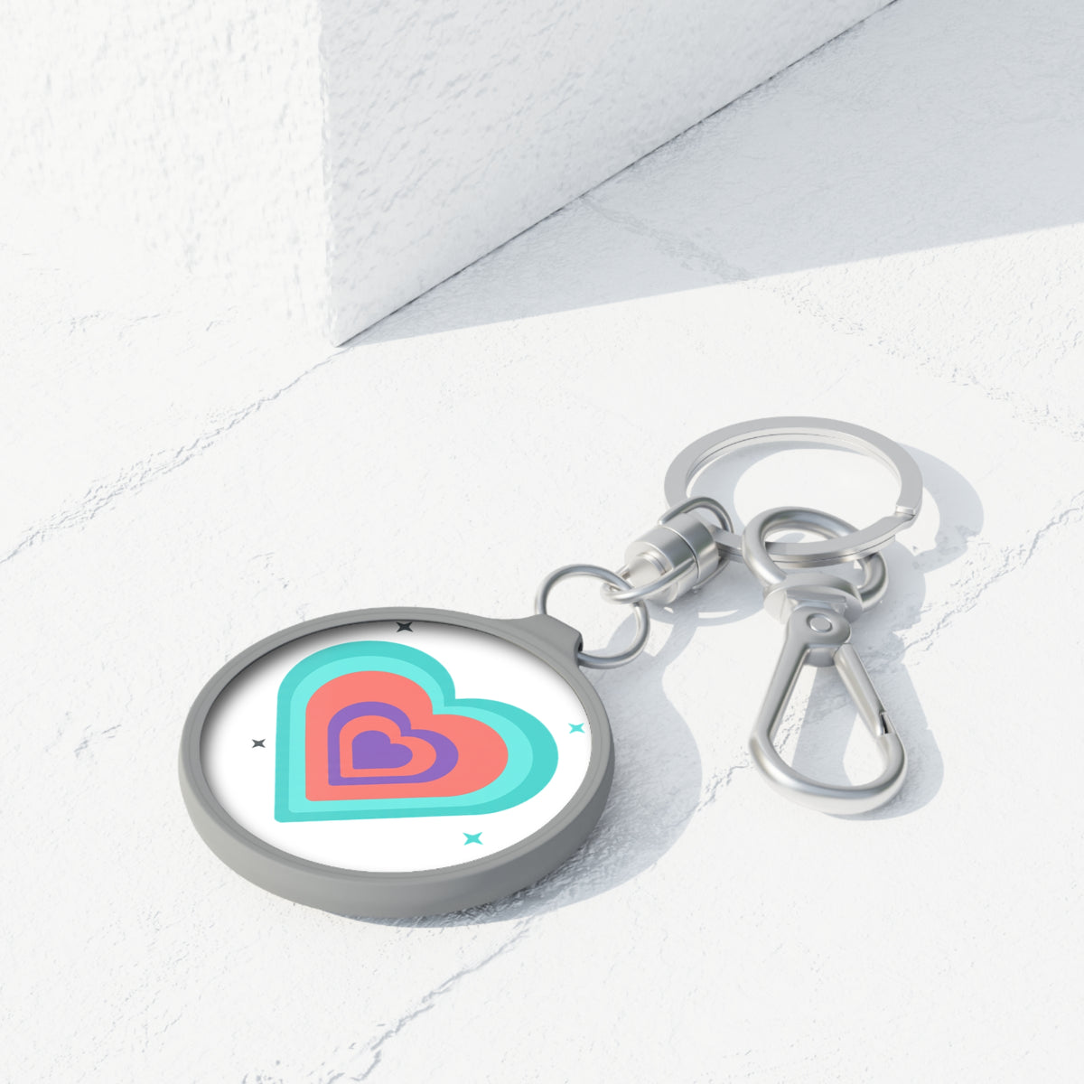 Neon Heart Glow | Keyring Tag + Bag Charm Accessory | Valentine, Galentine & Couple Gift | Y2K Aesthetic Pop