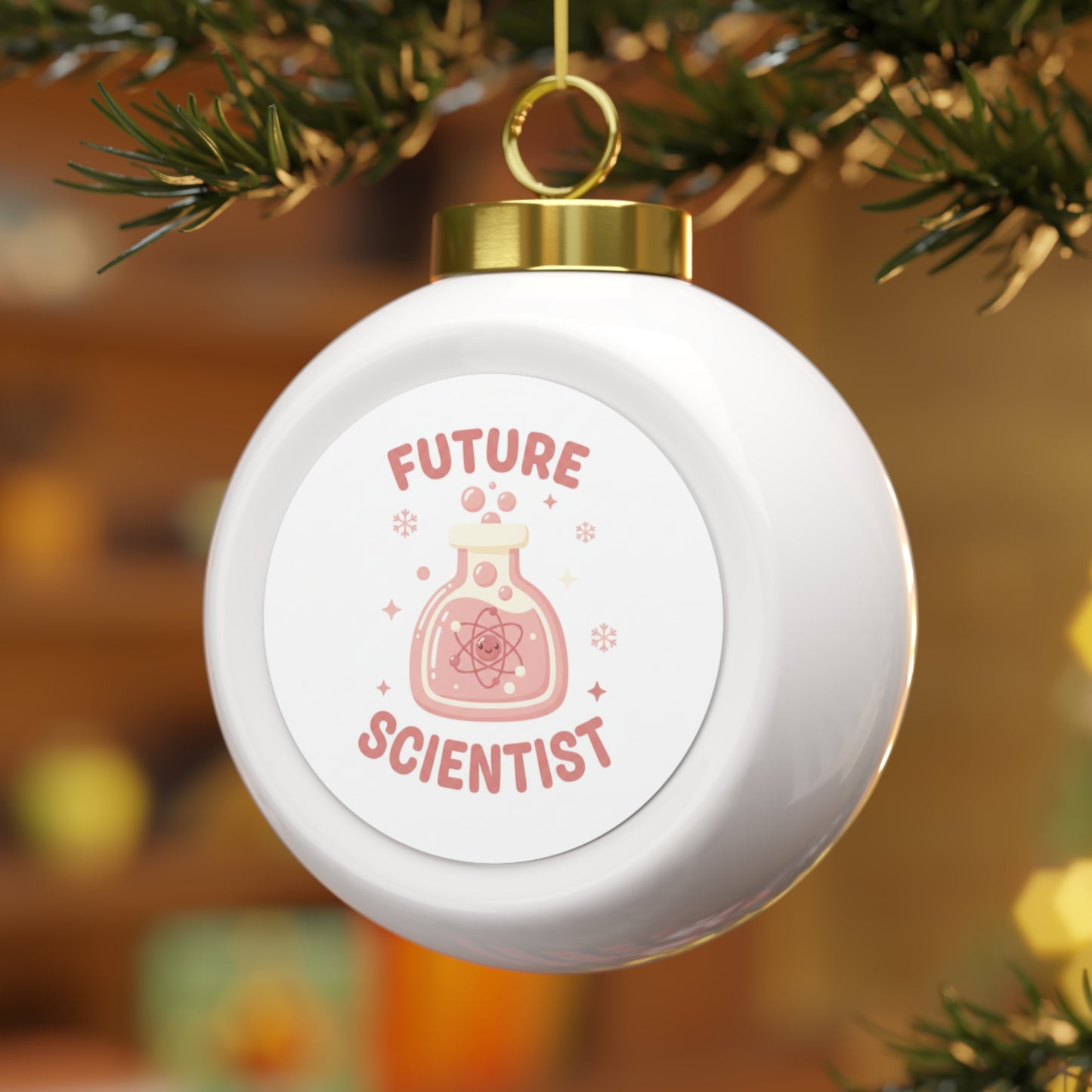 Ceramic Christmas Ball Ornament - Future Scientist