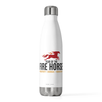 Fire Horse Pose 020 | 20oz Insulated Stainless Steel Tumbler Bottle | Lunar New Year 2026 Gift for Family & Friends | Red Gold