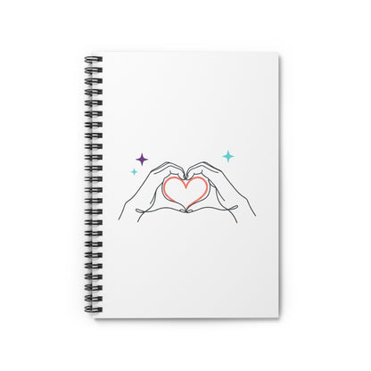 Line Art Heart Hands | Spiral Journal Notebook for Notes & Journaling | Back to School, Valentines & Galentine | Minimalist Y2K