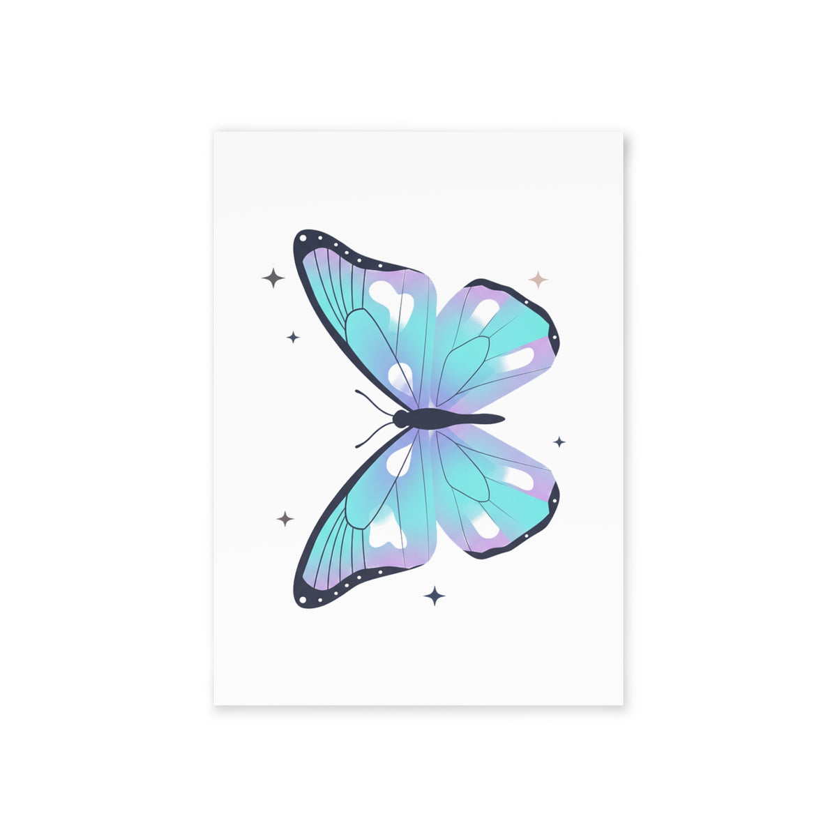 Holographic Gradient Butterfly | Holiday Greeting Card + Postcard | Valentine & Galentine Gift | Y2K Aesthetic