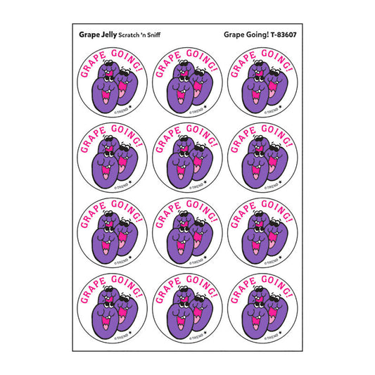 Grape Going!/Grape Jelly Scented Stickers, Pack of 24