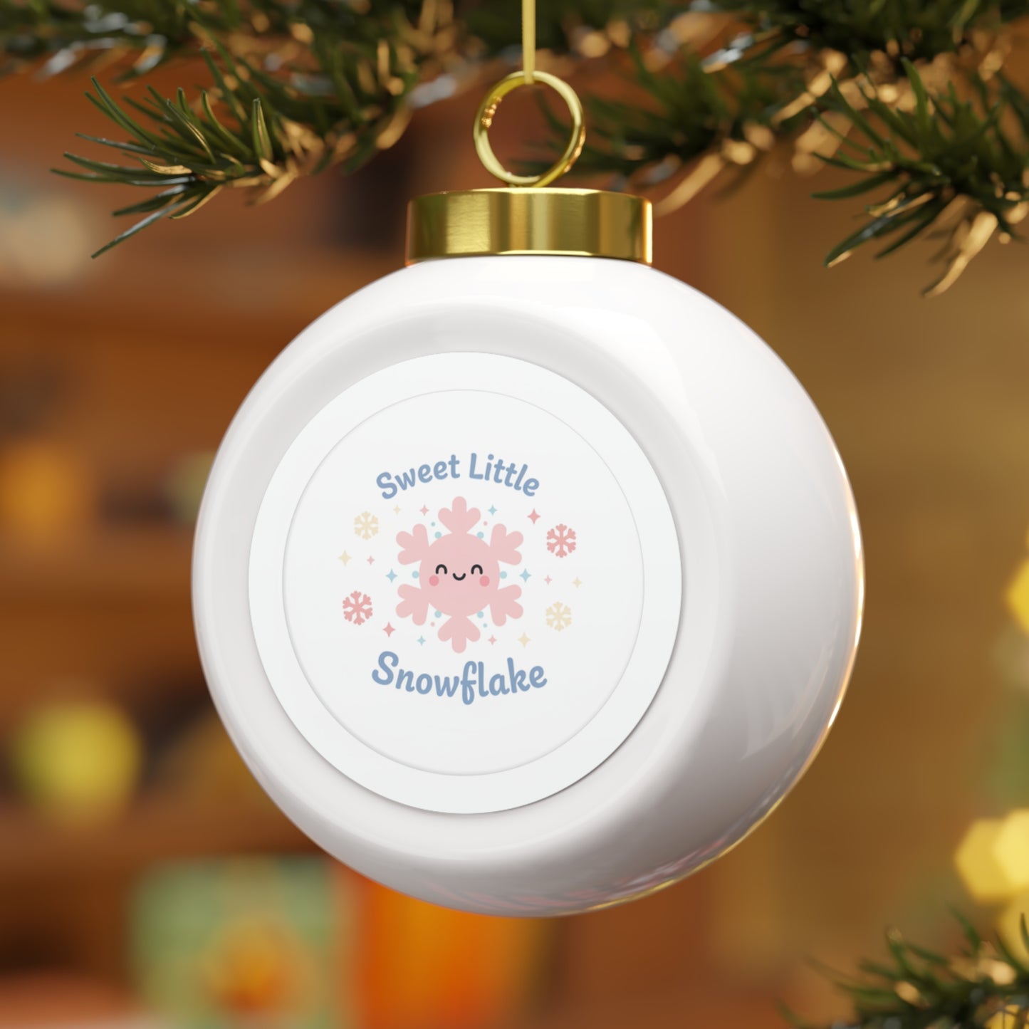 Ceramic Christmas Ball Ornament – Sweet Little Snowflake