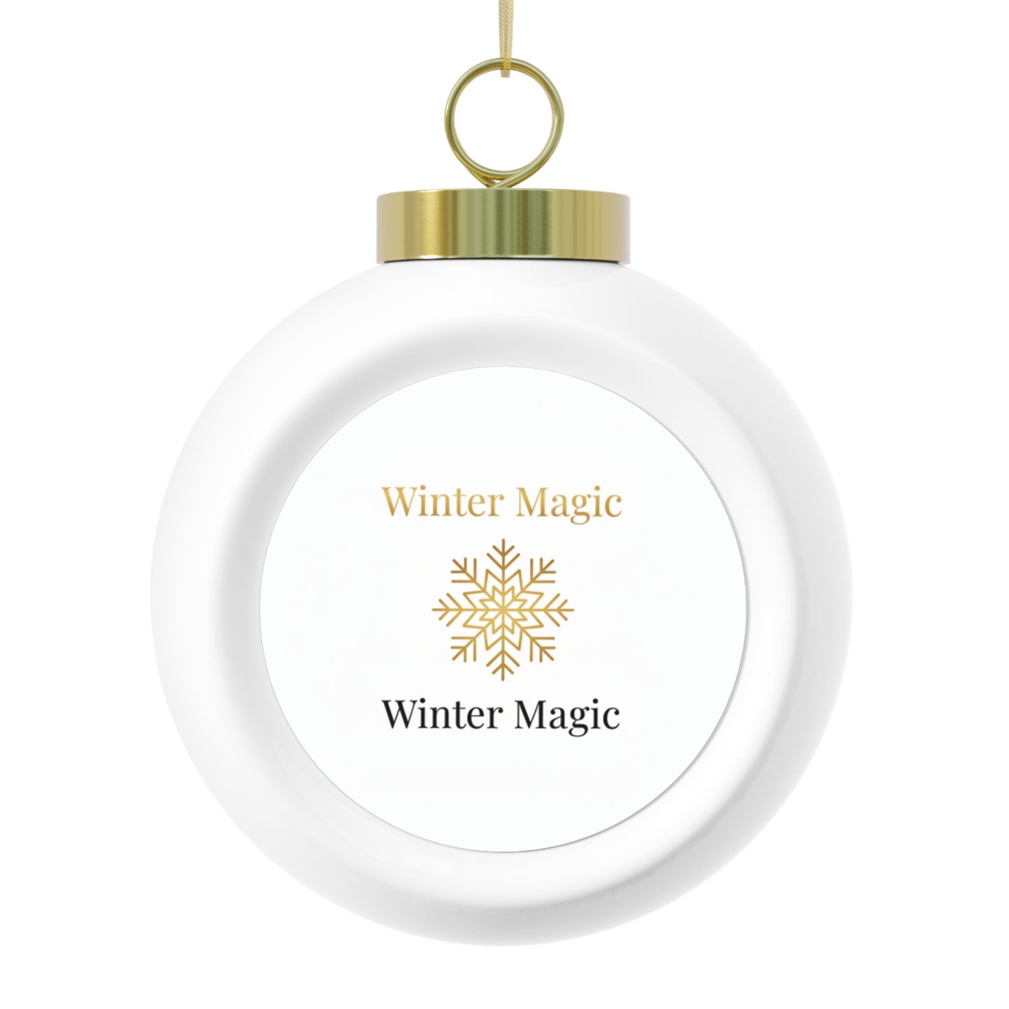 Christmas Ball Ornament - Winter Magic Ceramic Holiday Ornament