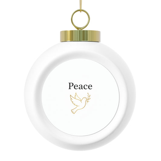 Christmas Ball Ornament - Peace Vintage Glossy Ceramic Decoration