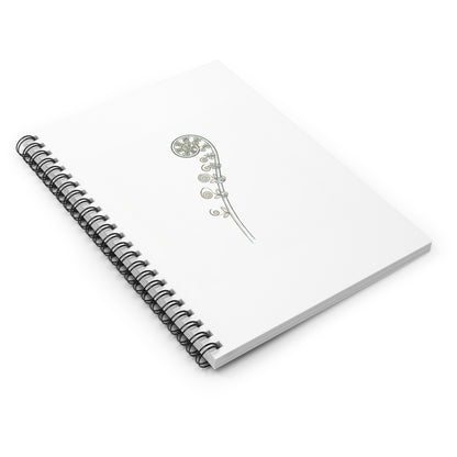 Fern Unfurling Line Art | Spiral Journal Notebook for Notes & Journaling | Back to School Gift for Plant Lovers | Quiet Luxury Botanical