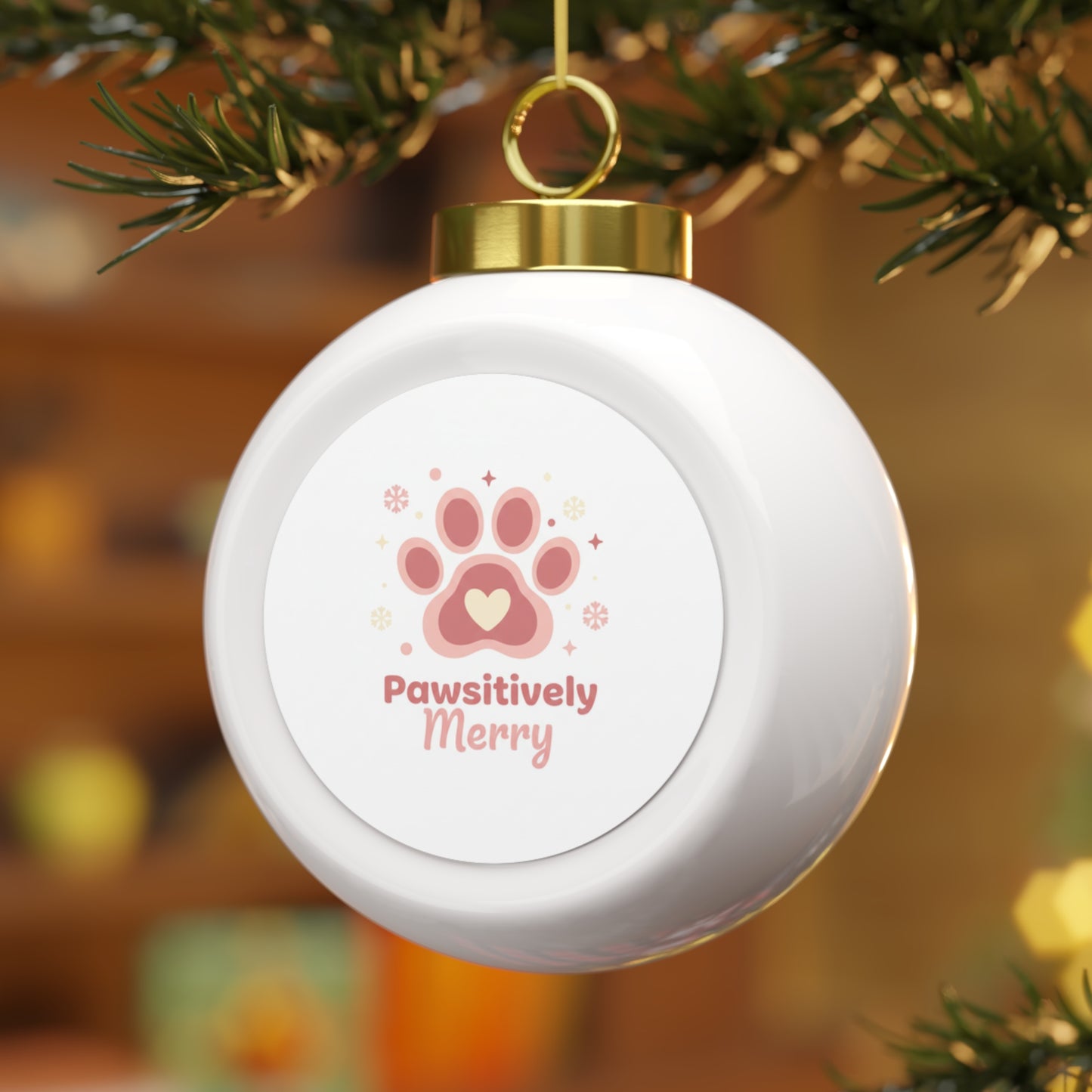 Christmas Ball Ornament - Pawsitively Merry Pet Holiday Design