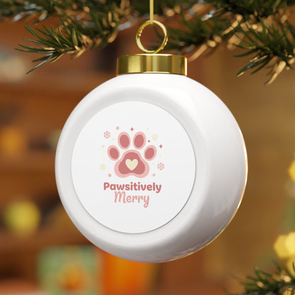 Christmas Ball Ornament - Pawsitively Merry Pet Holiday Design