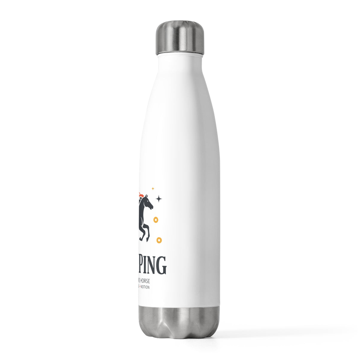 Lucky Ping Fire Horse (2026) | 20oz Insulated Stainless Tumbler Bottle | Lunar New Year Gift for Family & Friends | Red Gold