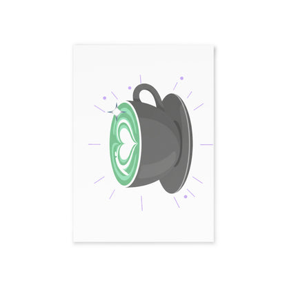 Matcha Latte Heart | Valentine Greeting Card + Postcard | Galentine’s & Couple Gift | Modern Cafe Aesthetic Y2K