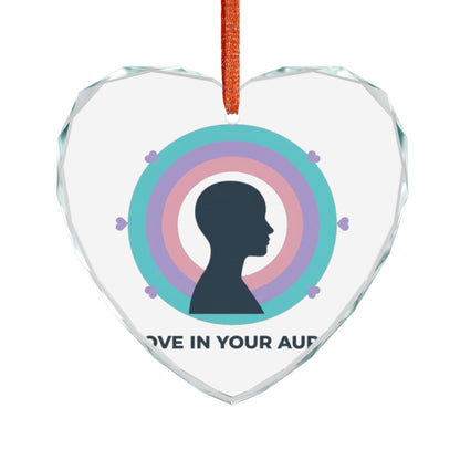 Aura Silhouette Heart Glow | Crystal Glass Heart Ornament Decor | Valentine & Galentine Gift for Lover, Friend, Family | Y2K Gradient