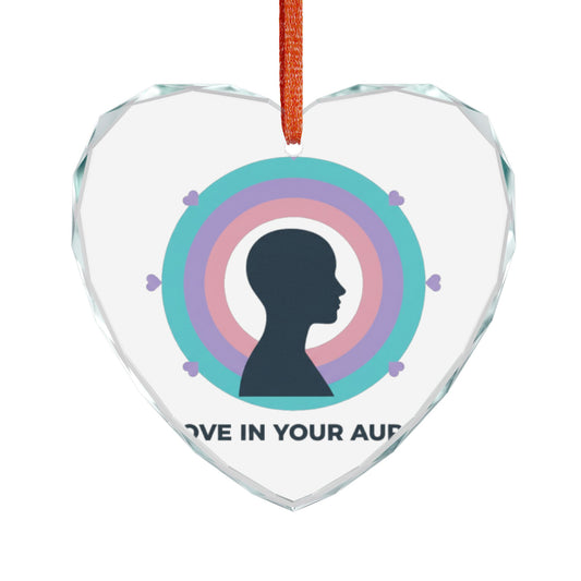 Aura Silhouette Heart Glow | Crystal Glass Heart Ornament Decor | Valentine & Galentine Gift for Lover, Friend, Family | Y2K Gradient