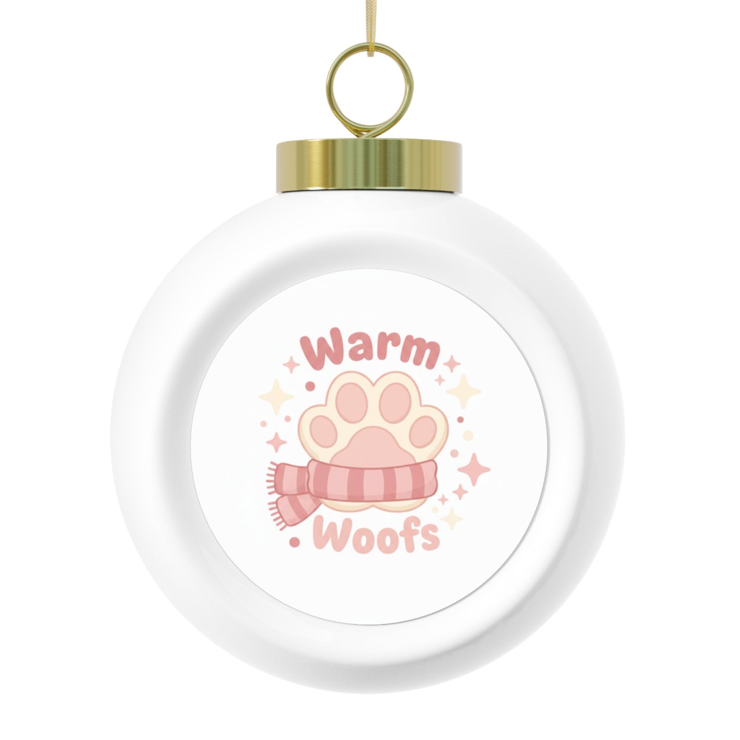 Christmas Ball Ornament - Warm Woofs Dog Holiday Design