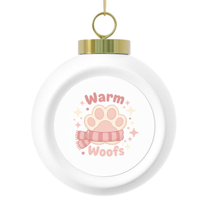 Christmas Ball Ornament - Warm Woofs Dog Holiday Design