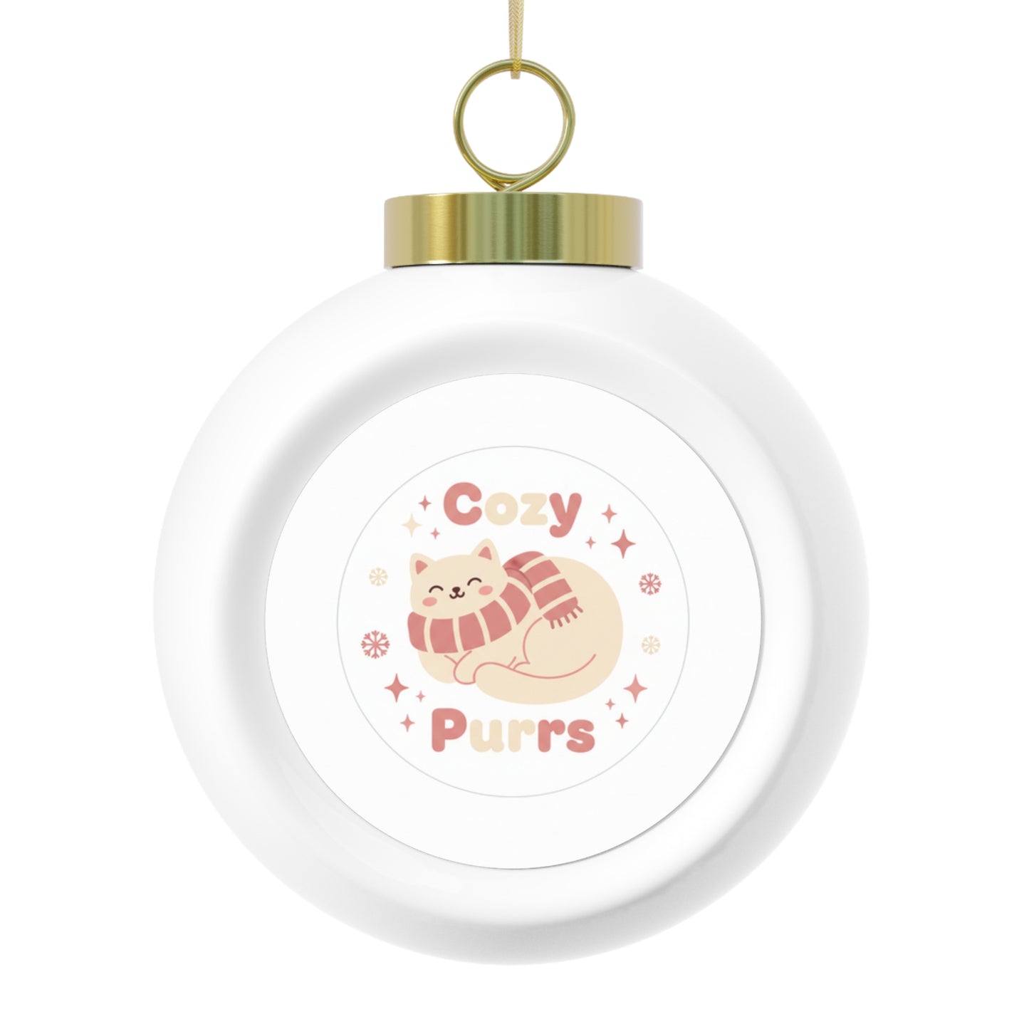 Christmas Ball Ornament - Cozy Purrs Cat Holiday Design