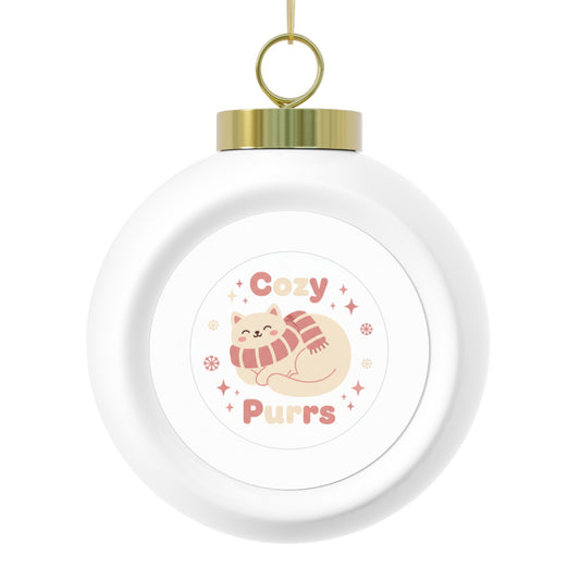 Christmas Ball Ornament - Cozy Purrs Cat Holiday Design