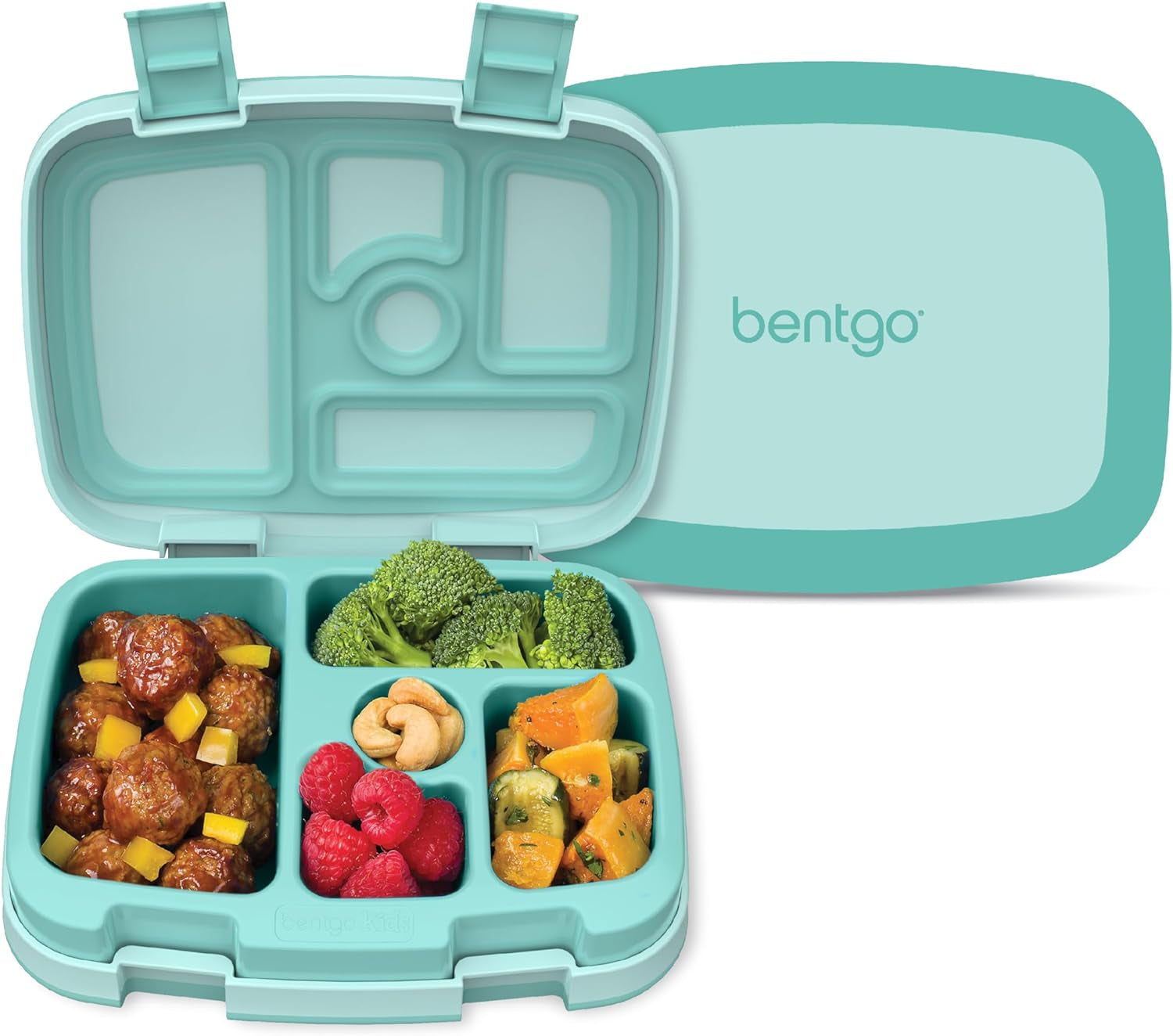 ® Kids Bento-Style 5-Compartment Leak-Proof Lunch Box - Ideal Portion Sizes for Ages 3 to 7 - Durable, Drop-Proof, Dishwasher Safe, Bpa-Free, & Made with Food-Safe Materials (Blue)