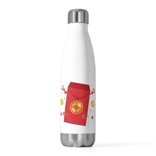 Lucky Red Envelope Horse Emblem | 20oz Insulated Stainless Steel Tumbler | Lunar New Year Gift for Family & Teachers | Gold Foil Style
