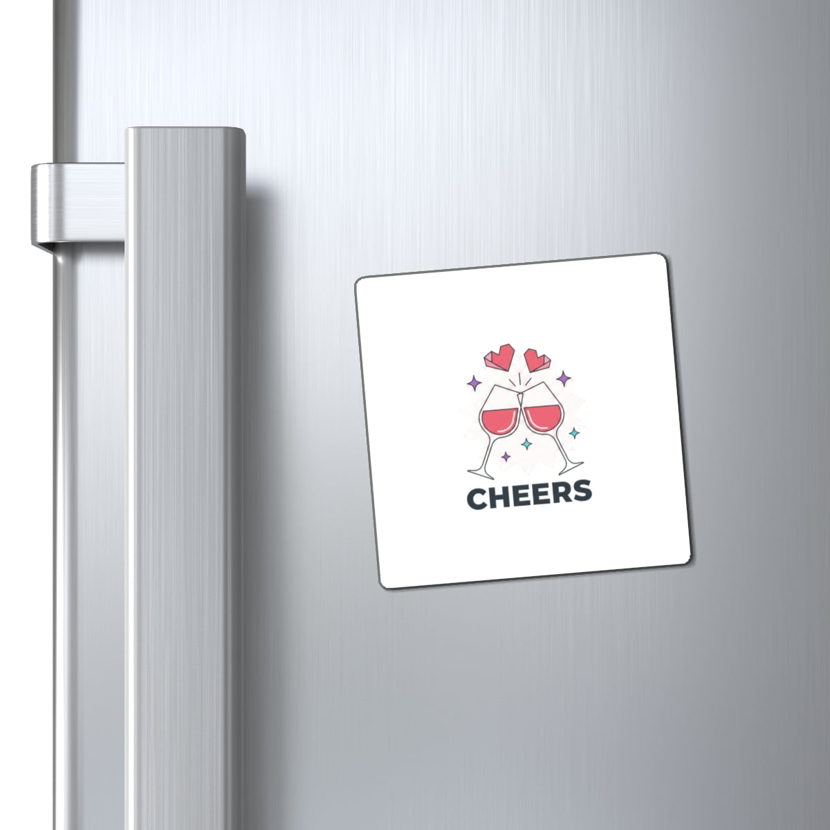 Wine Toast Heart Clink | Sublimation Fridge Magnet Set | Galentine’s & Valentine Gift for Friends/Couples | Y2K Aesthetic