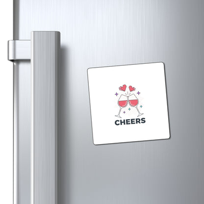 Wine Toast Heart Clink | Sublimation Fridge Magnet Set | Galentine’s & Valentine Gift for Friends/Couples | Y2K Aesthetic