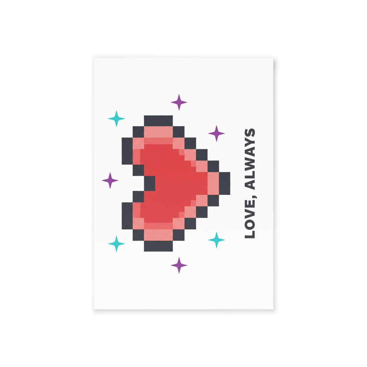 8-Bit Pixel Heart Retro | Valentine Holiday Greeting Card Set | Lover, Best Friend, Family | Y2K Gamer Aesthetic