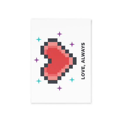 8-Bit Pixel Heart Retro | Valentine Holiday Greeting Card Set | Lover, Best Friend, Family | Y2K Gamer Aesthetic