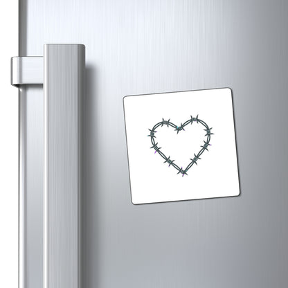Barbed Wire Heart Magnet | Sublimation Fridge Magnet Decor | Valentine & Galentine Gift for Gen Z | Y2K Tough Girl Pink-Black