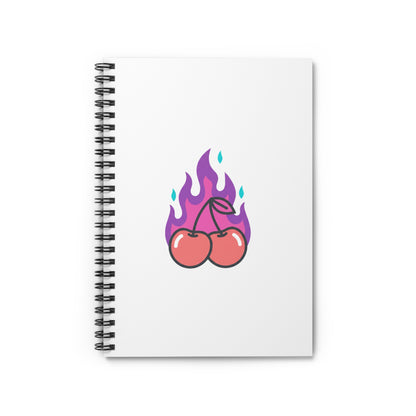 Cherry Pair Flames | Spiral Journal Notebook for Notes & Doodles | Back to School, Valentine & Galentine Gift | Y2K Aesthetic