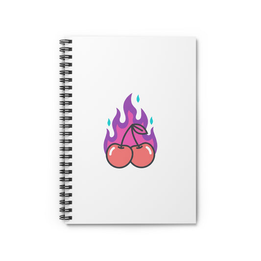 Cherry Pair Flames | Spiral Journal Notebook for Notes & Doodles | Back to School, Valentine & Galentine Gift | Y2K Aesthetic